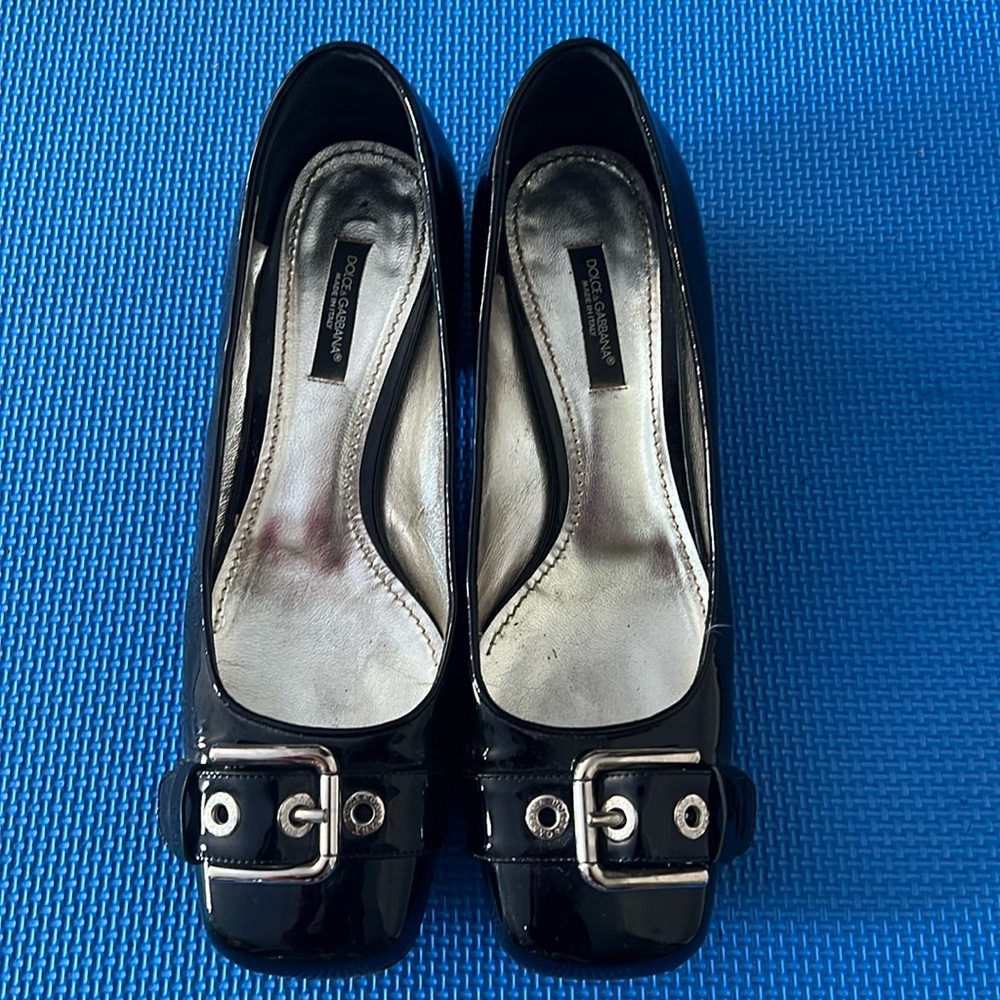 Elegant black patent leather shoes